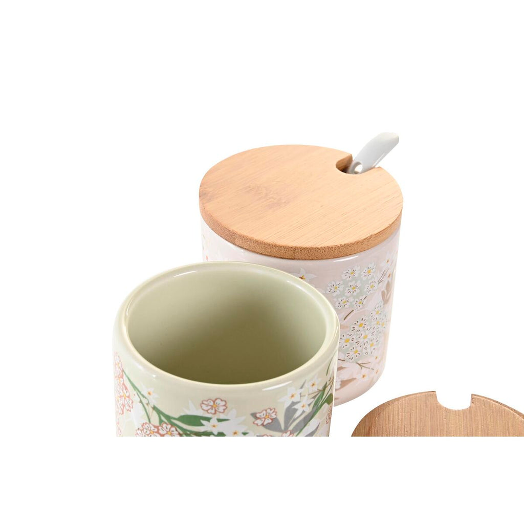 Sugar Bowl DKD Home Decor Bamboo Dolomite (7,5 x 7,5 x 7,5 cm)-1