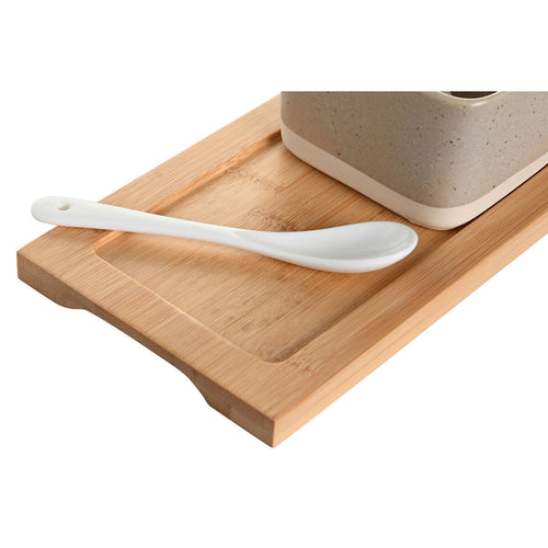 Appetizer Set DKD Home Decor 29 x 11,5 x 1,5 cm Porcelain Multicolour Bamboo Scandinavian-1