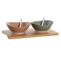 Appetizer Set DKD Home Decor 29 x 15,5 x 1,5 cm Porcelain Multicolour Bamboo Scandinavian-0