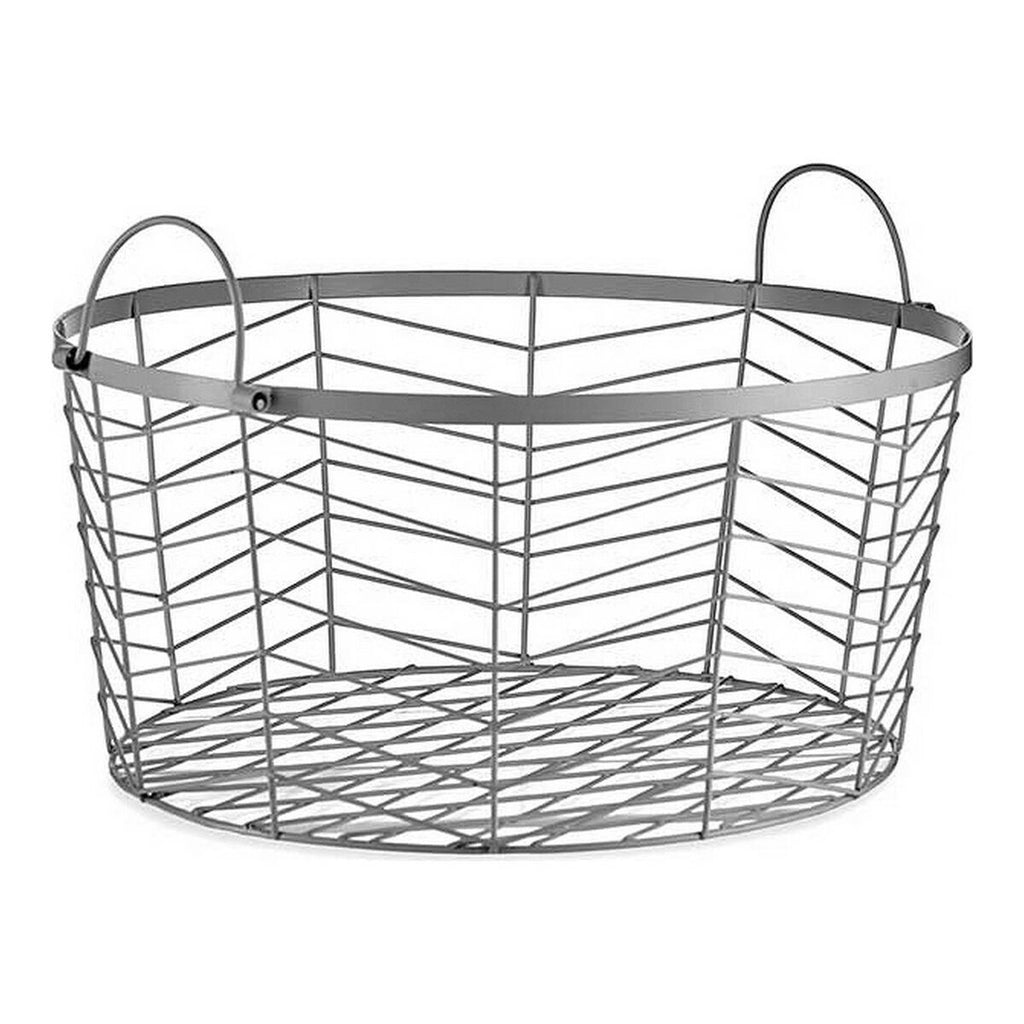 Set of Baskets Gift Decor Silver Metal 3 Pieces (3 Units)-3