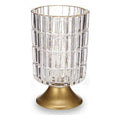 LED Lantern Gift Decor Transparent Golden Metal Glass 10,7 x 18 x 10,7 cm-0