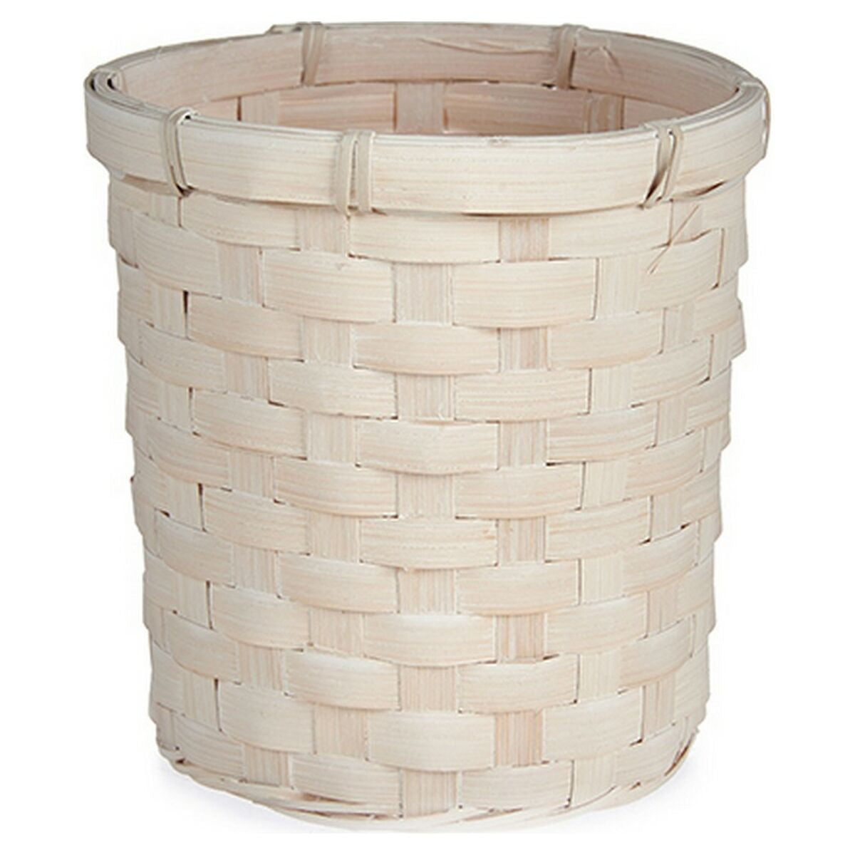 Planter Gift Decor White PVC Bamboo 17 x 15 x 17 cm Circular-0