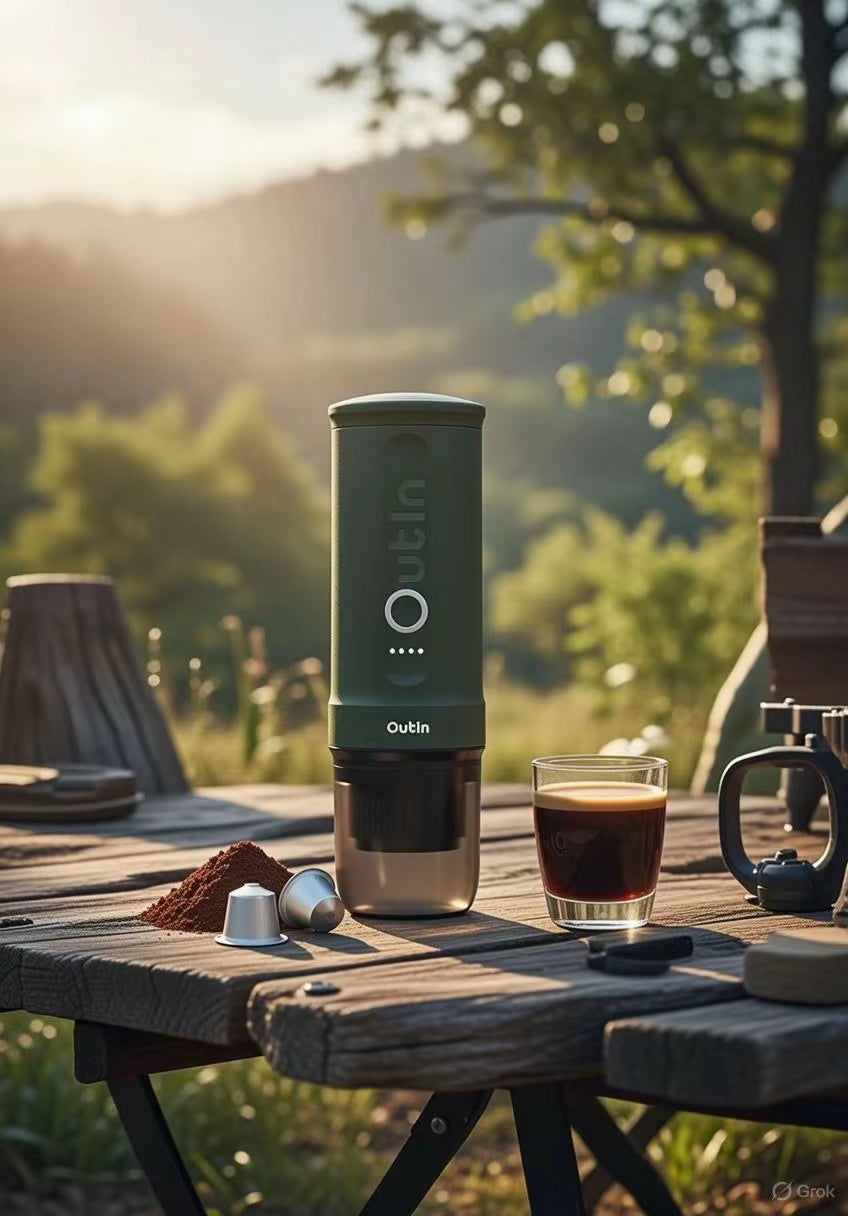 Tragbare Espressomaschine Outin NESPRESSO Grün - Kaffee für unterwegs