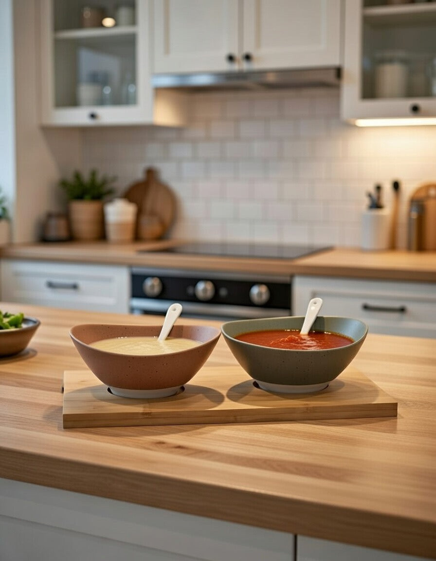 Appetizer-Set DKD Home Decor (29 x 15,5 x 1,5 cm) Porzellan Mehrfarbig Bambus Skandinavisch