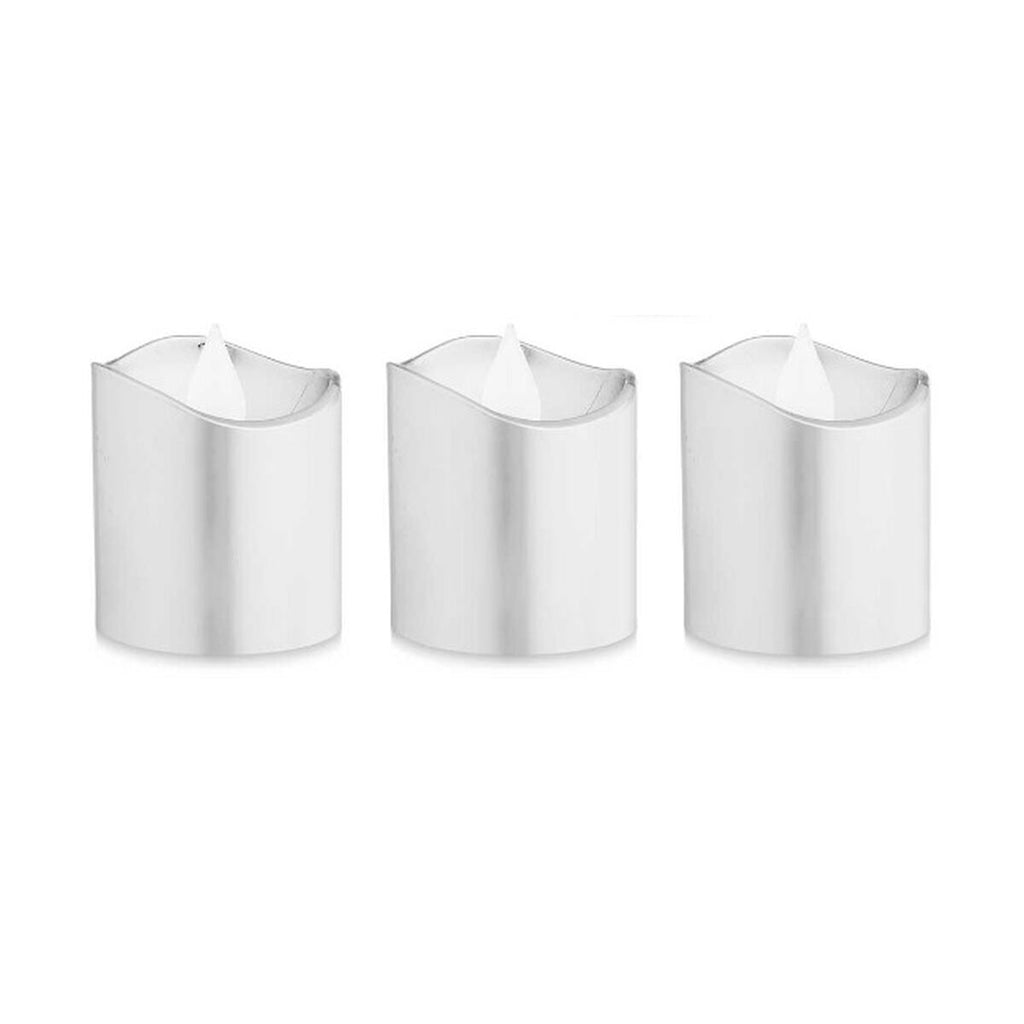 Candle Set Gift Decor Silver 18 x 14 x 4 cm 3,7 x 3,7 x 5 cm LED (12 Units)-1