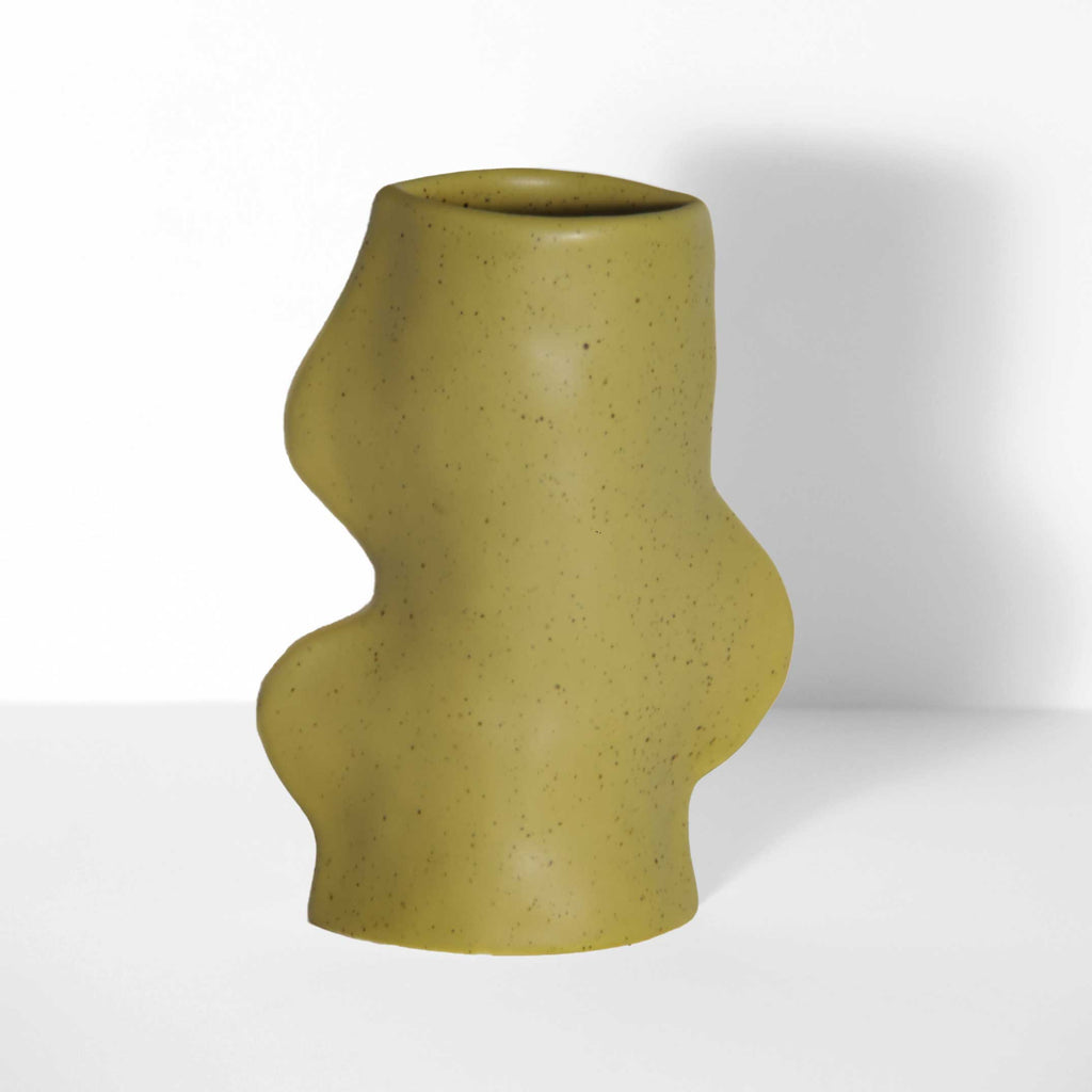 Fluxo Ceramic Vase -  Medium Pistachio Green-0