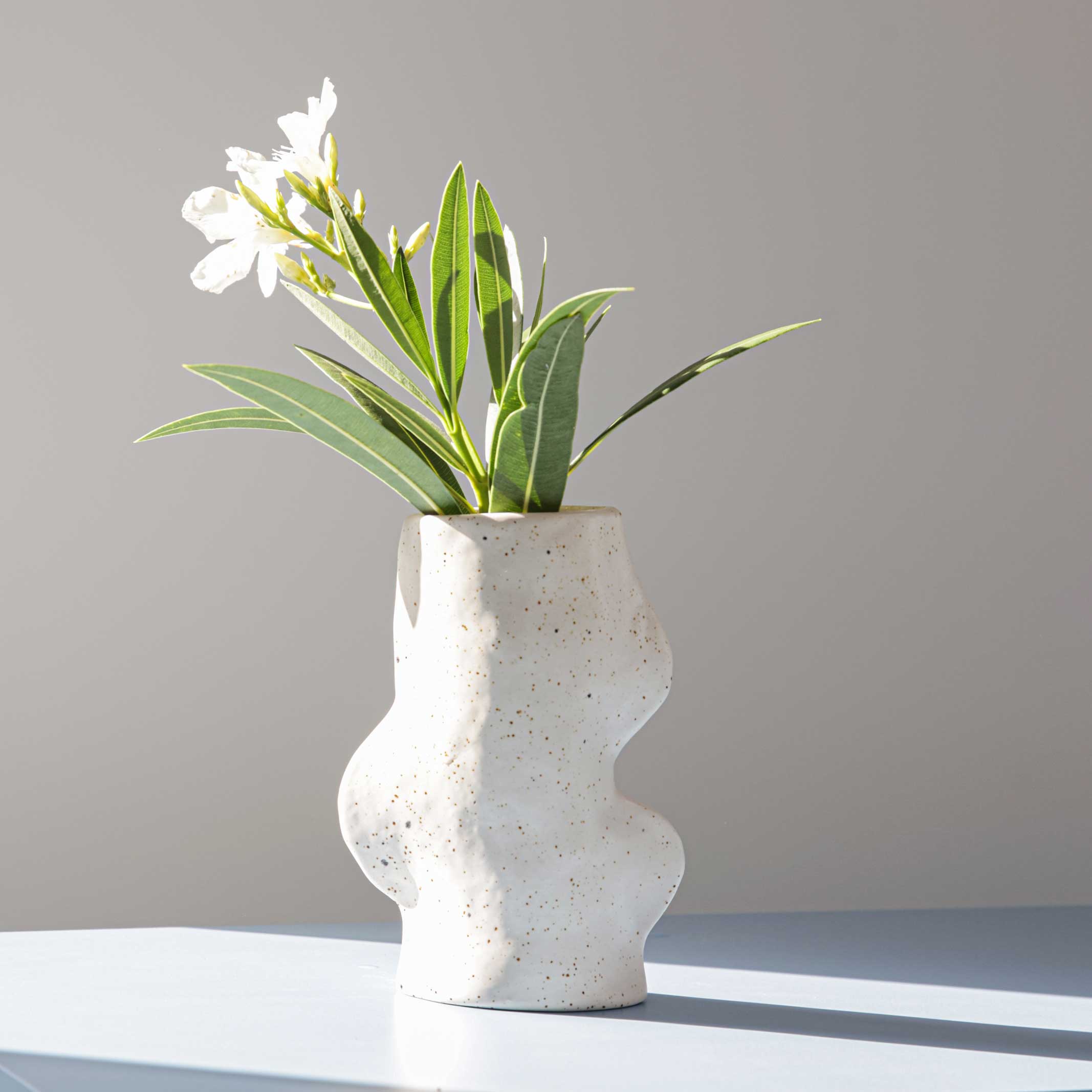 Fluxo Ceramic Vase -  Medium White-1